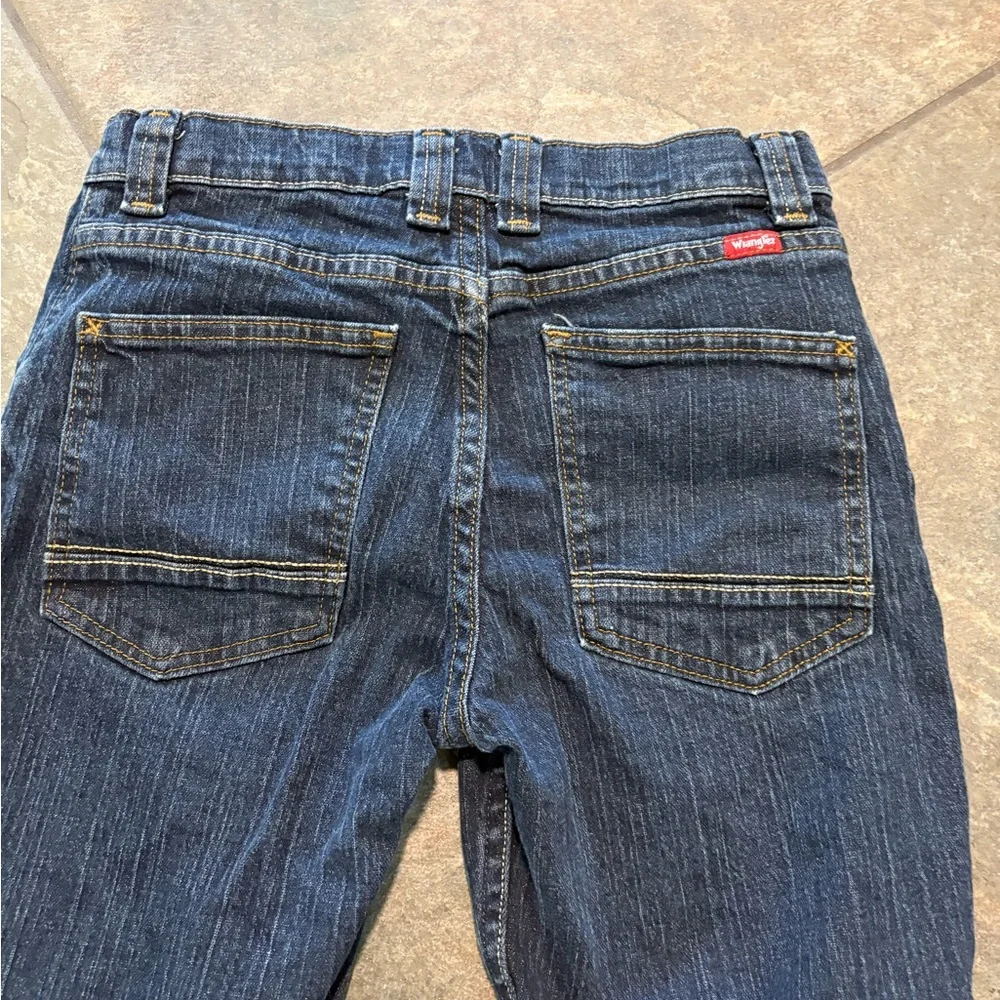 Youth Wrangler Blue Straight-Leg Adjustable Waist Denim Jeans 14